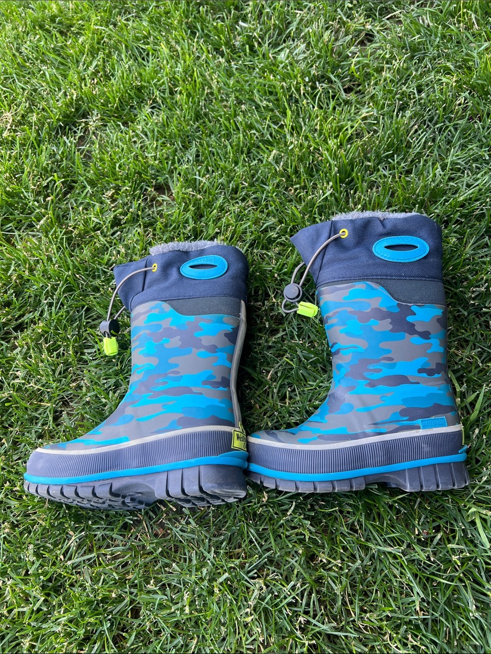 Western Chief Blue Camo Kids Waterproof Boots